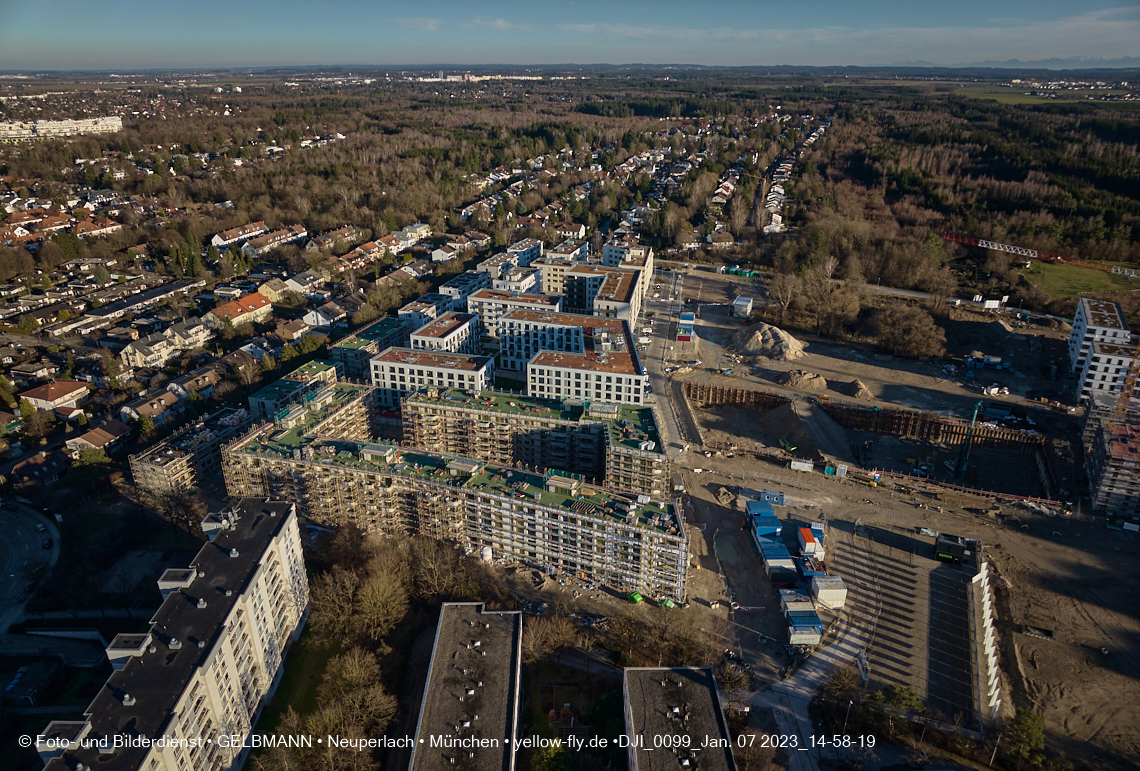 07.01.2023 - Baustelle zum Alexisquartier und Pandion Verde in Neuperlach 07.01.2023 - Baustelle zum Alexisquartier und Pandion Verde in Neuperlach